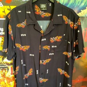 COPY - - HUF x Godzilla Mothra short sleeve button up resort shirt